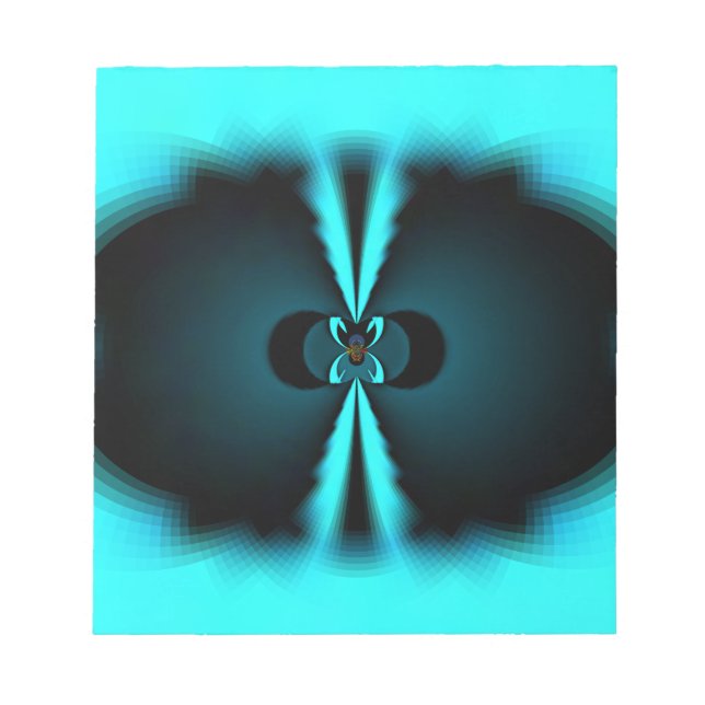 Bloco De Notas Impressão de Abstrato de ciano e preto (Frente)