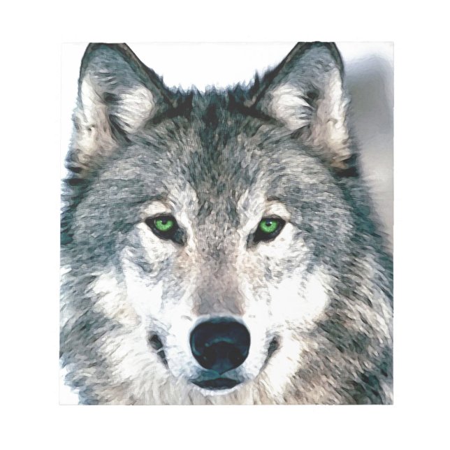 Bloco De Notas Impressão de animais selvagens Wolf Eyes (Frente)