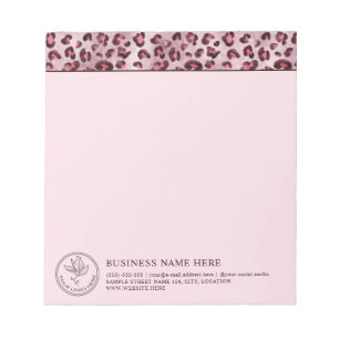 Bloco De Notas Impressão de Animal Leopardo Rosa Com Seu Logotipo