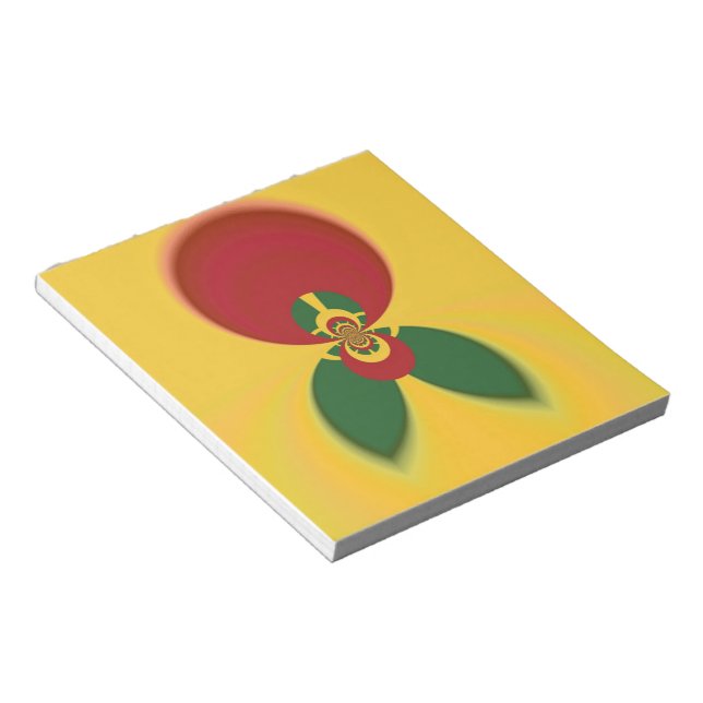 Bloco De Notas Impressão de Arte Abstrata Cores Rasta (Inclinado)