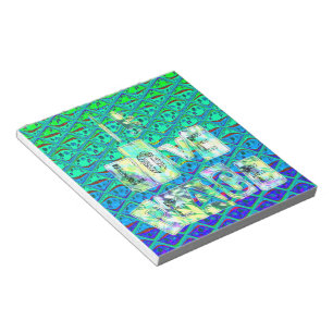 Bloco De Notas Impressão de Arte de Motif Azul Italiano