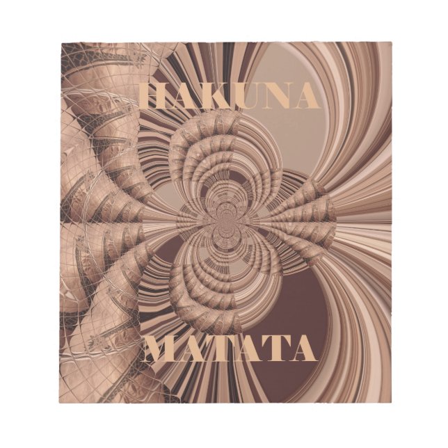 Bloco De Notas Impressão de Arte Fractal de Hakuna Matata African (Frente)