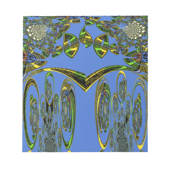 Bloco De Notas Impressão de Arte Iridescente com Design Abstrato  (Frente)