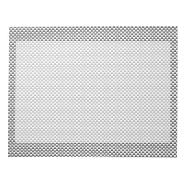 Bloco De Notas Impressão de Estilo de Fibra de Carbono Silver (Frente)