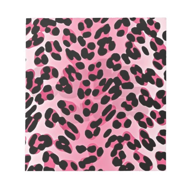 Bloco De Notas Impressão de Guepardo Rosa RAB Rockabilly (Frente)