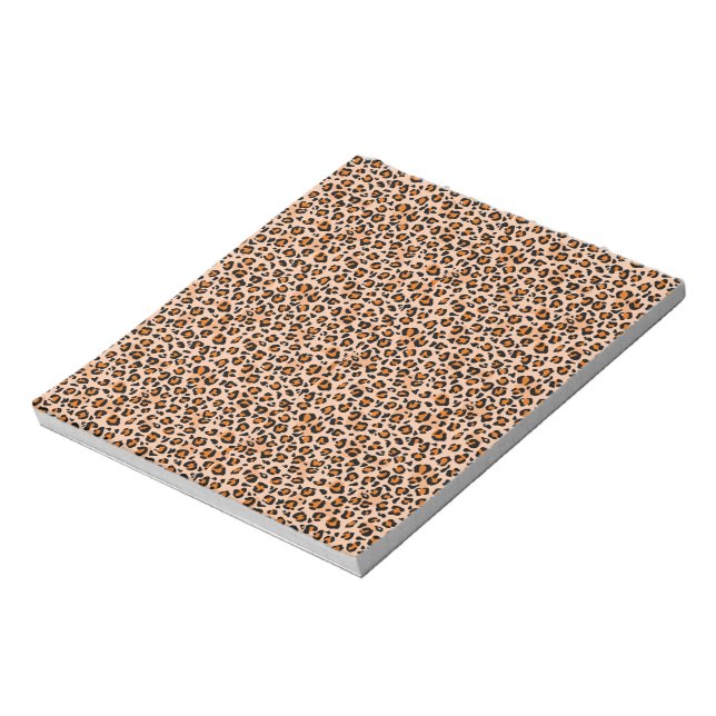 Bloco De Notas Impressão de leopardo laranja e marrom (Invertido)