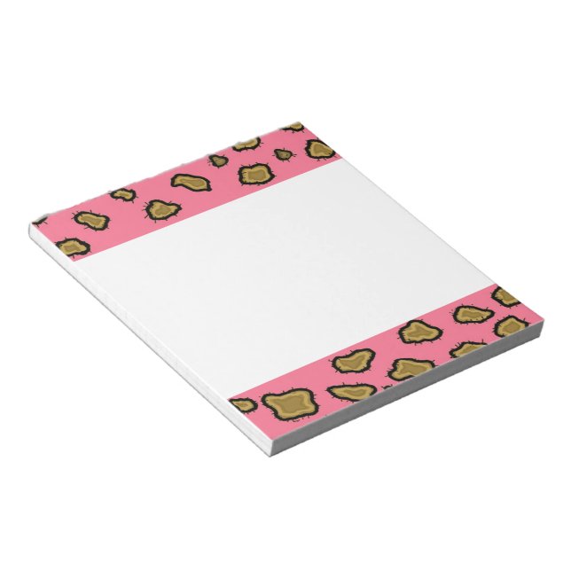 Bloco De Notas Impressão de leopardo rosa (Inclinado)