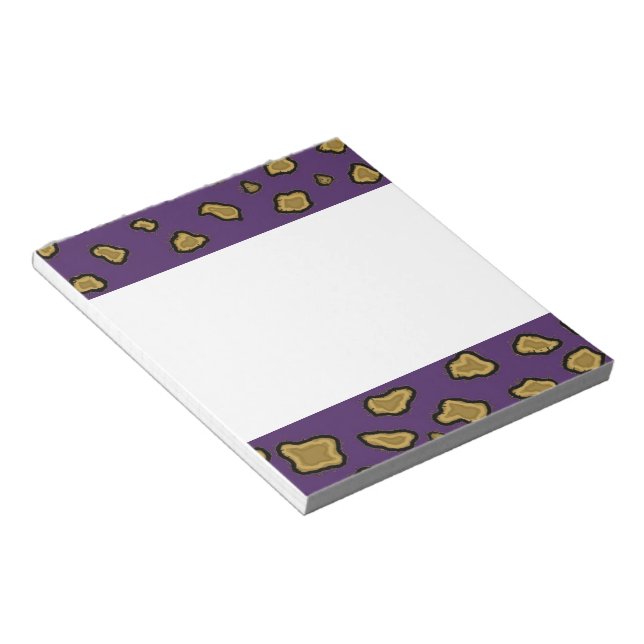 Bloco De Notas Impressão de leopardo roxo (Inclinado)