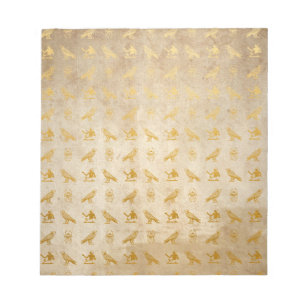 Bloco De Notas Impressão de papel egípcio Dourado do vintage