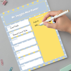 Bloco De Notas Impressão de Pata de Corte   Planejador de Refeiçõ