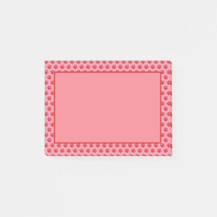 Bloco De Notas Impressão de pata vermelha com fundo rosa