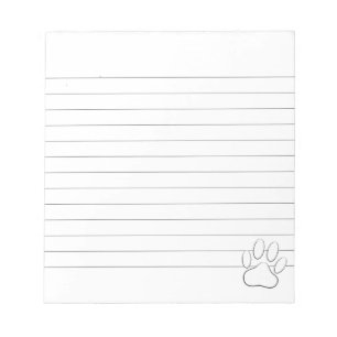 Bloco De Notas Impressão de Paw Branco Vinculada Personalizada