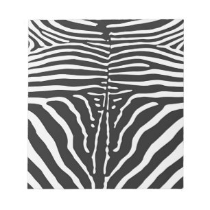 Bloco De Notas Impressão de pele Zebra Autêntica - faixa branca p