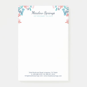 Bloco De Notas Impressão de Pet Paw Floral e Foliage
