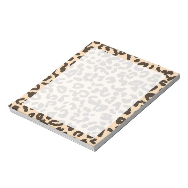 Bloco De Notas Impressão em Animais do Leopardo Bisque Colorido (Invertido)