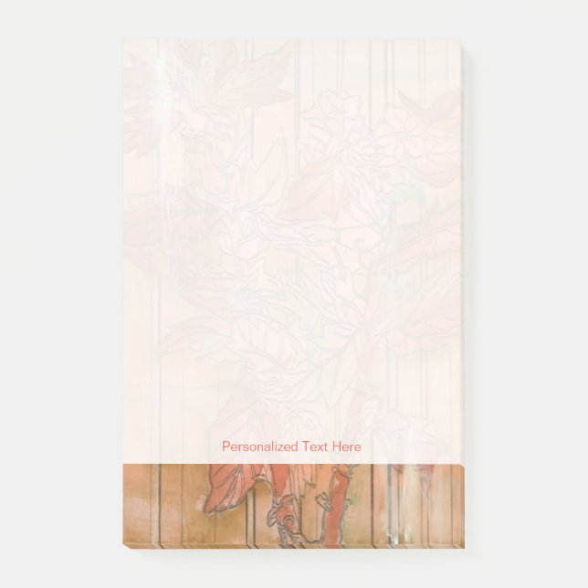 Bloco De Notas Impressão Floral Laranja Moderno em Fundo Retirado (Frente)