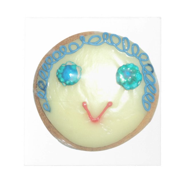 Bloco De Notas Impressão/Gráfico de Cabelo Azul Emoji Art (Frente)