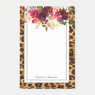 Bloco De Notas impressão leopardo, chita, moda, floral, doce,
