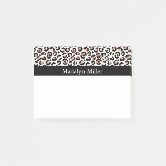 Bloco De Notas Impressão Leopardo Rosa Dourada