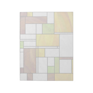 Bloco De Notas Impressão Mondrian Marrom Amarelo Verde