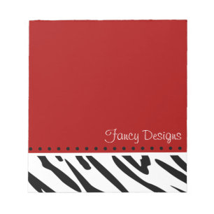 Bloco De Notas Impressão vermelho da zebra