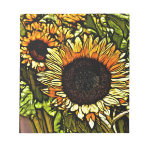 Bloco De Notas impressionismo pintando país girassol amarelo