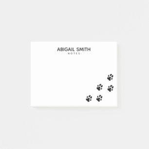 Bloco De Notas Impressões de pata de cachorro preto - Personaliz