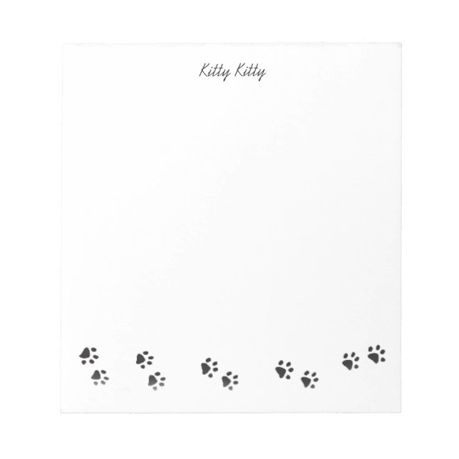Bloco de Notas Impressões de Pata Kitty Kitty (Frente)