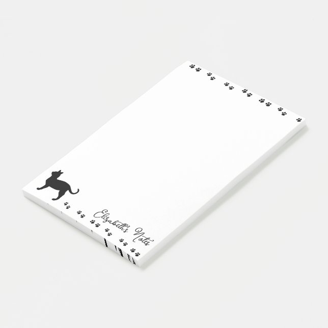 Bloco De Notas Impressões de patas de gatinho personalizadas (Inclinado)