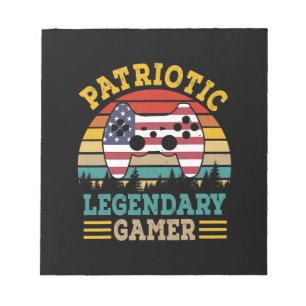 Bloco De Notas Independência Americana do Gamer Legendário Patr