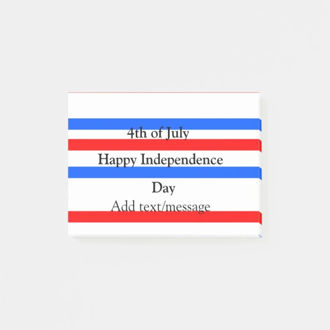 Bloco De Notas Independência do azul vermelho Dia 4 de julho (Frente)