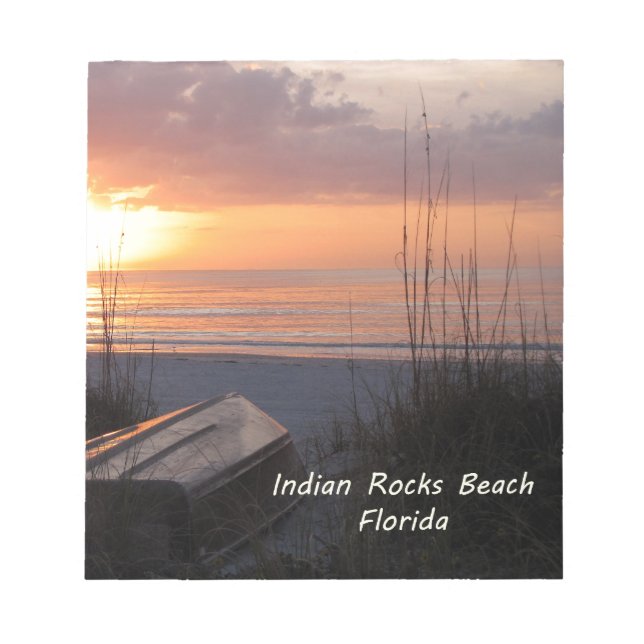 Bloco De Notas Indian Rocks Beach Sunset Beach Boat (Frente)