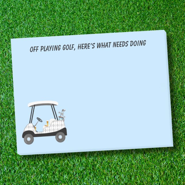 Bloco De Notas Indo Jogar Golfe Carrinho de Golfe Com Cerveja E C (Criador carregado)