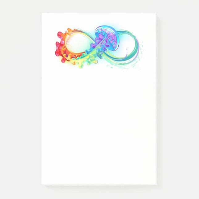 Bloco De Notas Infinity with Rainbow Jellyfish (Frente)