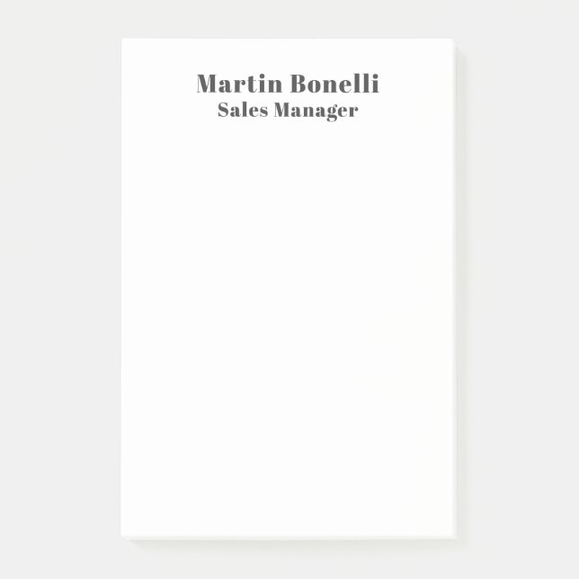 Bloco De Notas Informação Simples de Nome Próprio Profissional Cl (Frente)