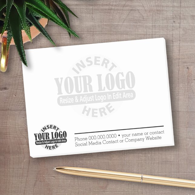 Bloco De Notas Informações básicas de contato comercial com o log (Personalized Post-It Note - Add Your Logo to make a great promotional product)