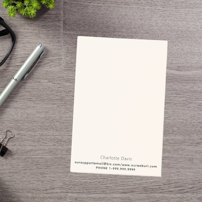 Bloco De Notas Informações sobre contato comercial com creme de o (Criador carregado)