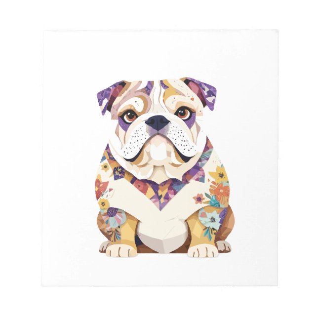 Bloco De Notas Inglês Bulldog Brincadeira Adorável (Frente)