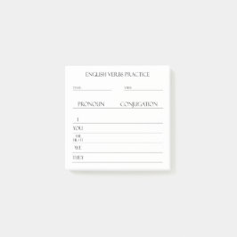 Bloco De Notas Inglês | Prática de Conjugação de Verbos
