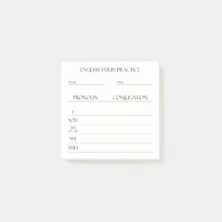 Bloco De Notas Inglês | Prática de Conjugação de Verbos