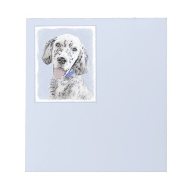 Bloco De Notas Inglês Setter Blue Belton pintando arte canina (Frente)