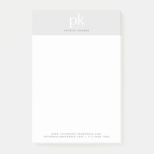Bloco De Notas Iniciais de Monograma Minimalista e Elegante para 