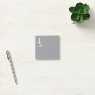 Bloco De Notas Iniciais Monogramas Sobrepostos Modernos Cinza