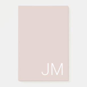 Bloco De Notas Iniciais Monogramas Tendy Blush Pink com Tamanho S