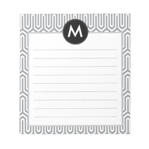 Bloco De Notas Inicial abstrata do monograma do teste padrão em