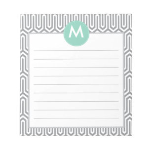Bloco De Notas Inicial abstrata do monograma do teste padrão em