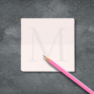 Bloco De Notas Inicial Monograma Rosa Claro