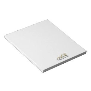 Bloco De Notas Inicial Ouro Monograma Nome Preto Minimalista