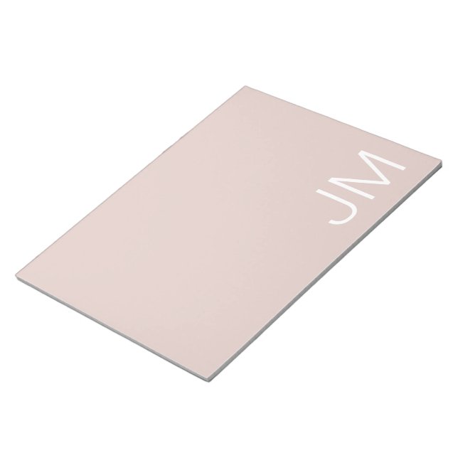 Bloco De Notas Iniciales Maiúsculas Monogramadas Rosa de Moda (Inclinado)