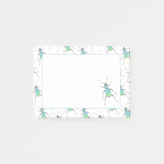 Bloco De Notas Inseto de Amor com Besouro Azul Tigre (Frente)